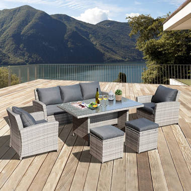 Alresford 6 seater rattan corner sofa set hot sale